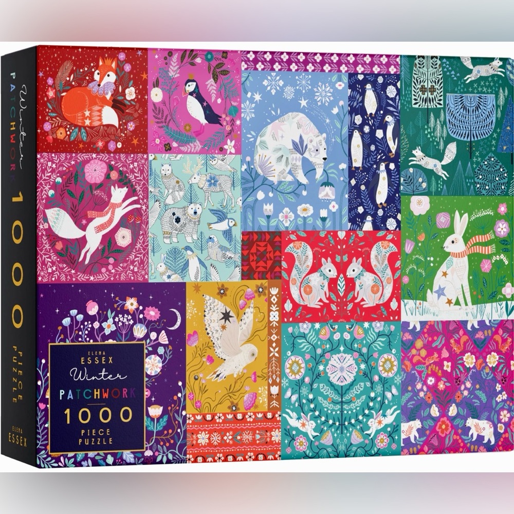 NWT Elena Essex Winter Patchwork 1000-Piece Puzzle